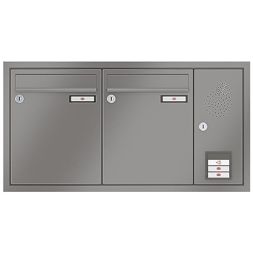 RENZ/Eckrahmen / 2er Unterputz-Briefkastenanlage Einbau-Briefkasten mit Sprechfeld/RAL-Farbe 9007 Volumen 8 L/Dein-Briefkasten.de RENZ/Eckrahmen / 2er Unterputz-Briefkastenanlage Einbau-Briefkasten mit Sprechfeld/RAL-Farbe 9007 Volumen 8 L/Dein-Briefkasten.de von Renz