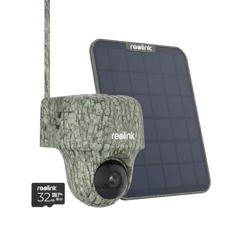 Reolink 4K 3G/4G LTE PTZ Wildkamera mit Bewegungsmelder Nachtsicht(No Glow), Solar Wildtierkamera, Überwachungskamera mit SIM-Kartenslot, Tieranerkennung, Schnappschuss, Go Ranger PT+6W Solarpanel von Reolink