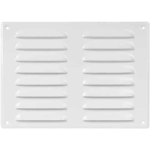 26 cm x 19 cm Weißes Lüftungsgitter mit Insektengitter - Innen- und Außenentlüftungsabdeckung - Heizungs-, Kühlungs- und Lüftungsanwendungen. (260 x 190 mm, Weiß) von Repa Market