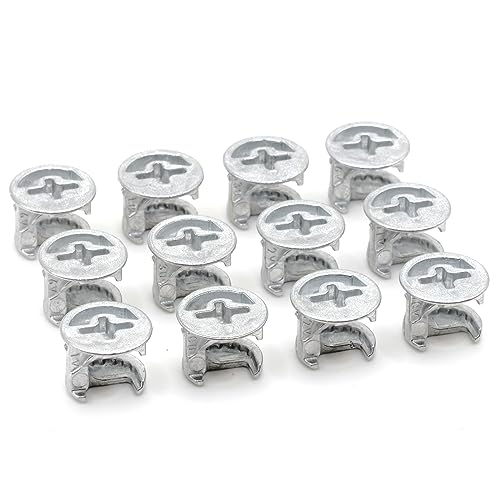 ReplacementScrews Exzenter-Nockenschlösser, kompatibel mit IKEA 103114 (Kullen, Alex, Micke) Gehäuse mit Flansch – 12 mm x 10 mm – Zinklegierung (12 Stück) von ReplacementScrews