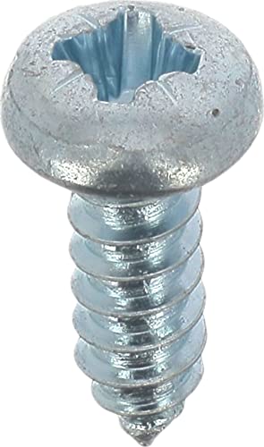 Blechschrauben, Edelstahl, A4, zylindrisch, gewölbt, Pozidrive, 4,2 mm x 13 mm, DIN 7981, Zink, Weiß, 50 Stück von Restagraf