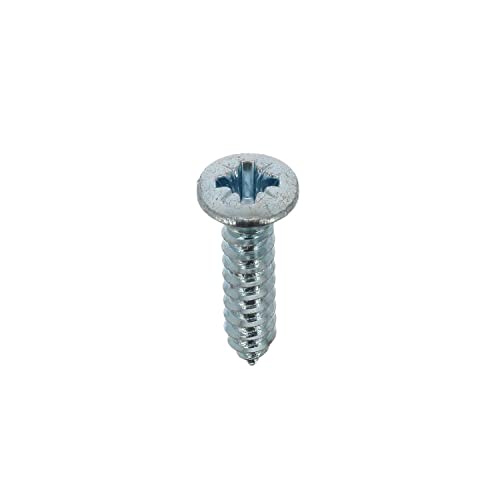 Blechschrauben, Senkkopf, gewölbt, Pozidrive, 4,2 mm x 19 mm, DIN 7983, Zink, Weiß, 45 Stück von Restagraf