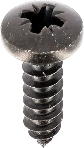 Blechschrauben, Zylinderkopf, gewölbt, Pozidriv, 4,8 mm x 16 mm, DIN 7981, Zink, Schwarz, 40 Stück von Restagraf