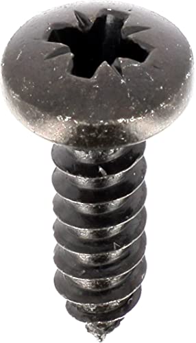 Blechschrauben, Zylinderkopf, gewölbt, Pozidriv, in Blisterverpackung, 4,8 mm x 16 mm, DIN 7981, Zink, Schwarz, 20 Stück von Restagraf