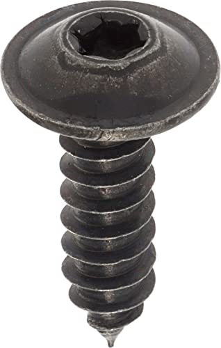 Blechschrauben, rund, breit, RLX Torx in Beutel, 4,8 mm x 16 mm, NFE 25-655, Zink schwarz, 20 Stück von Restagraf