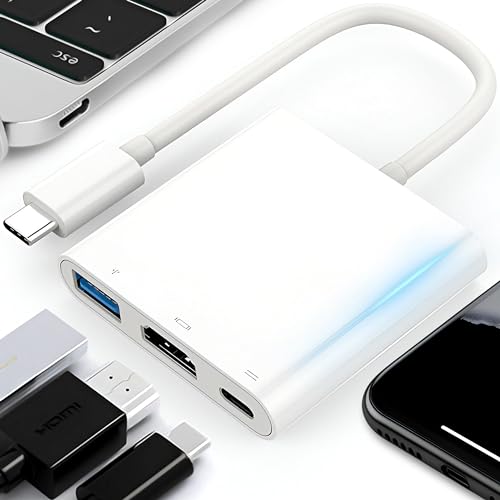 Retoo USB C auf HDMI Adapter 3-in-1 Kabel 4K 60Hz 1080p mit Audio, Universeller, Aluminium, USB Typ C zu HDMI USB 3.1 USB-C für PC, Laptop, Samsung S Note, OTG, Silber von Retoo