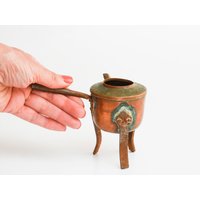 Antike Miniatur Metall, Kessel, Kupfertopf Schüssel, Souvenir von RetroBode