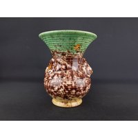 Vintage Bunte Ü-Keramik Fat Lava Vase 75/19 Von Aus Den 50Er Jahren von RetroVases