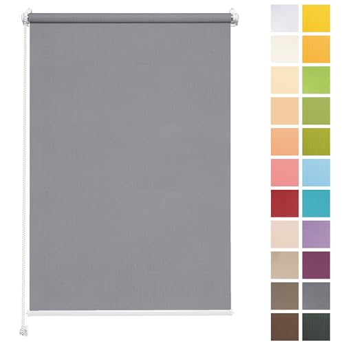 Rettika® Sichtschutz Rollo ohne Bohren - Silber, Breite: 85cm, Höhe 120 - Rollos für Fenster ohne Bohren, Fenster rollos für innen, Jalousien zum Klemmen, Klemmrollo von Rettika