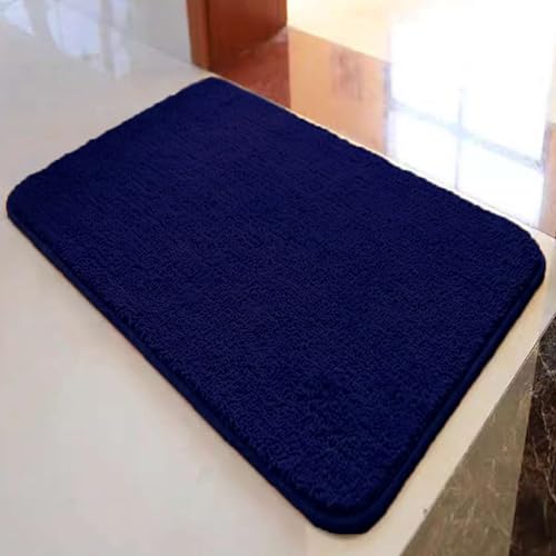 Reyox Badezimmerteppich rutschfest, Wasserabsorbierenden Badematte, Weich Flauschig Badteppich, Fußmatte für Wohnzimmer Schlafzimmer Badezimmer Navy Blau 110 x 140 cm von Reyox