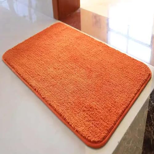 Reyox Badezimmerteppich rutschfest, Wasserabsorbierenden Badematte, Weich Flauschig Badteppich, Fußmatte für Wohnzimmer Schlafzimmer Badezimmer Orange 100 x 130 cm von Reyox