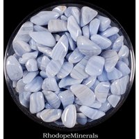 3Er Set Blauer Spitze Achat Trommelsteine, Achat, Steine, Kristalle, Felsen, Geschenke, Hochzeitsgeschenke, Edelsteine von RhodopeMinerals