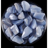 Blauer Chalcedon Trommelstein, Blauer Kristall, Chalcedon, Trommelsteine, Opal, Steine, Kristalle, Felsen, Geschenke, Edelsteine, Edelsteine von RhodopeMinerals