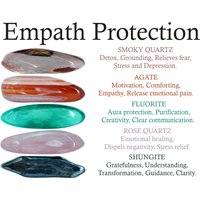 Empath Schutz Kristalle Set, Empath, Schutz, Rauchquarz, Achat, Fluorit, Rosenquarz, Shungit, Geschenke, Kristalle, Steine, Felsen von RhodopeMinerals