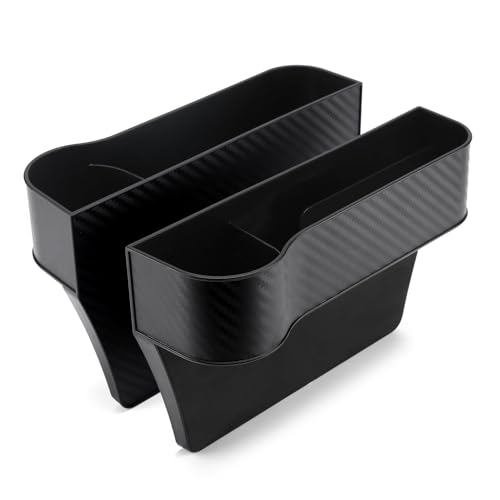 RiRaku Autositz Lückenfüller, für BMW 3 Series E90 M3 E91 E92 E93 F30 F31 mit Getränkehalter ABS Sitz Organizer Vordersitz Aufbewahrungsbox Innen Zubehör,A Black von RiRaku