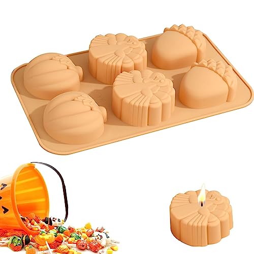 Kürbis Seifenform - Herbst-Süßigkeitenformen mit 6 Mulden - -Fondant-Formen, Süßigkeitsformen, Thanksgiving-Themen-Silikonformen für DIY-Kuchen Rianpesn von Rianpesn