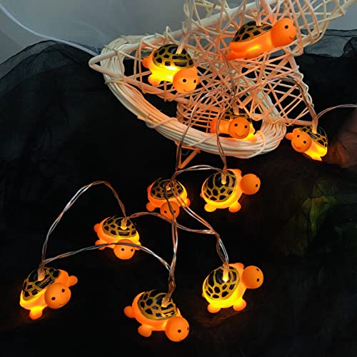 Riaxuebiy Niedliche Gold Schildkröte Lichterketten Batteriebetriebenes Nachtlicht für Indoor Home Party Kinder Kinder Schlafzimmer Dekoration (1.65M/10LED, Meeresschildkröte) von Riaxuebiy