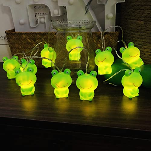 Riaxuebiy Niedliche Frosch Lichterketten Frosch Nachtlicht 20er LED Frosch Lampe für Kinderzimmer Baby Zimmer Party Dekoration (Frosch-B) von Riaxuebiy