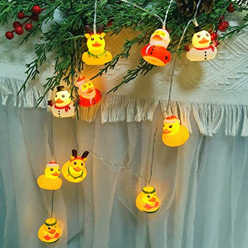 Riaxuebiy Weihnachtsenten-Lichterketten Batteriebetrieben Entenform Fee Fantastische Nachtlichter für Schlafzimmer Kinderzimmer Geburtstagsfeier Weihnachtsbaum Dekoration (1.65M/10LED, Ente) von Riaxuebiy