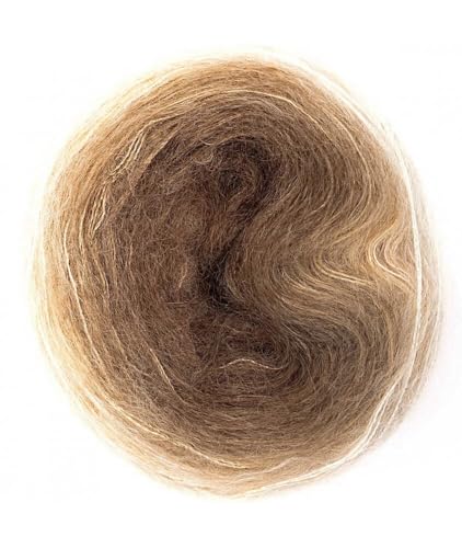 Rico Essentials Super Kid Mohair Loves Silk Colourlove, 100g, Fb. 10 Natur, Regenbogen Lacegarn aus Super Kid Mohair & Seide zum Stricken und H?keln, Lacewolle Nadelst?rke 6 mm von Rico Design