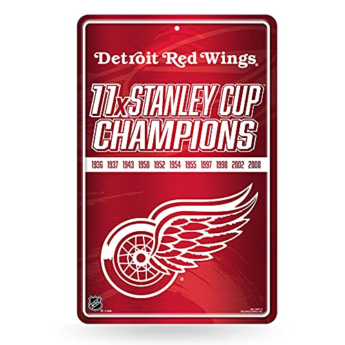 Rico Industries NHL Detroit Red Wings Champ großes Metallschild, 27,9 x 43,2 cm, großes Metallschild für Zuhause von Rico Industries