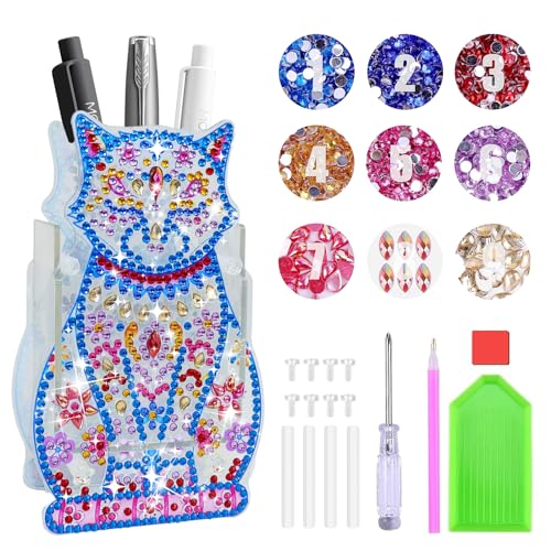 Rierousy 5D Diamond Painting Stiftehalter Schreibtisch, Originalität Stiftehalter Kinder Erwachsene, Stifte Organizer, Pen Holder, Stiftebox, Stiftebecher, Tisch Organizer Büro 5d diamant painting von Rierousy