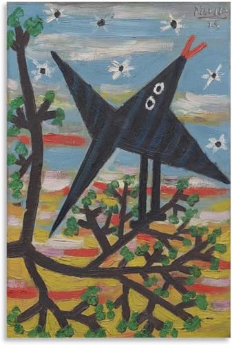 Rikin Liuff Vogel auf einem Baum von Pablo Picasso Poster Kubismus Drucke Pablo Picasso Leinwand Wandkunst Abstrakte Malerei für Wohnkultur Bild 50x70cmx1 Kein Rahmen von Rikin Liuff