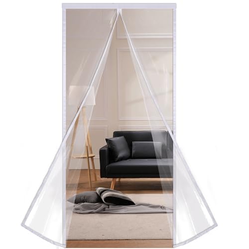 Risareyi Magnet Wärmeschutzvorhang Tür 150x220cm, Weiß Transparent Türvorhang Thermo Kälteschutz Tür Fenster Thermovorhang Isolierung Winter Kälteschutzvorhang für Klimaanlagen Haustür Küchentür Risareyi Magnet Wärmeschutzvorhang Tür 150x220cm, Weiß Transparent Türvorhang Thermo Kälteschutz Tür Fenster Thermovorhang Isolierung Winter Kälteschutzvorhang für Klimaanlagen Haustür Küchentür von Risareyi