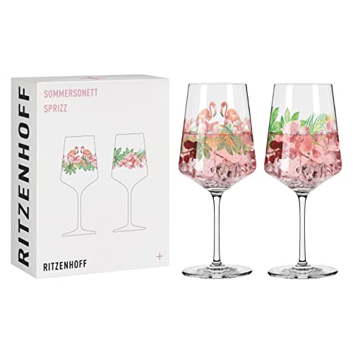 Ritzenhoff 3461005 Aperitifglas 500 ml – 2er Set – Serie Sommersonett Nr. 5 – 2 Stück, Tier & Pflanze – Made in Germany von RITZENHOFF