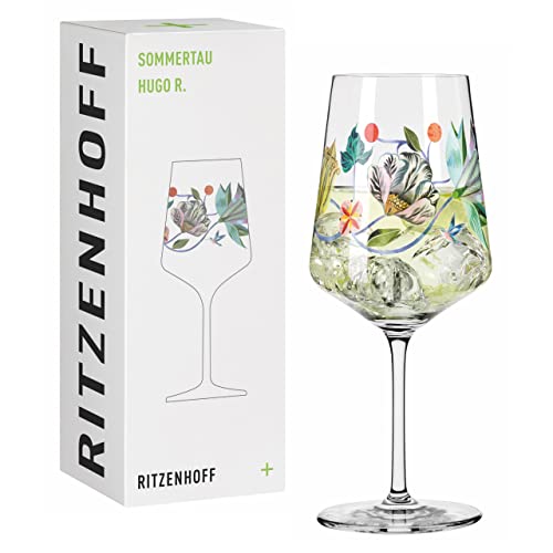 RITZENHOFF 2931008 Aperitifglas 500 ml – Serie Sommertau – Motiv Nr. 8 mit Kolibriillustration – Made in Germany von RITZENHOFF