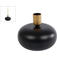 Rivanto® Kerzenhalter Maya Kugel L schwarz/gold Ø12 x 10 cm Metall-Kerzenständer für Kerzen Ø 2,1 cm, Tisch-Deko von Rivanto