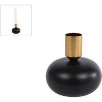 Rivanto® Kerzenhalter Maya Kugel S schwarz/gold Ø8 x 8,5 cm Metall-Kerzenständer für Kerzen Ø 2,1 cm, Tisch-Deko von Rivanto