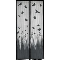 Rivanto® Magnetischer Fliegenvorhang Schmetterlinge H245 x B100 cm aus Polyester, Schwarz, Insektenschutz für Türen von Rivanto
