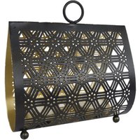 Rivanto® Teelichthalter Helga Teelichtständer im orientalischen Design Größe S Maße 15x14x8 cm Gold | schwarz Metall von Rivanto