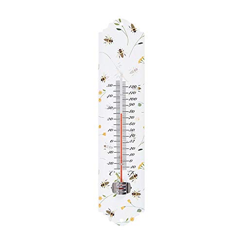 Rivanto® Thermometer Bienenmuster von -25 °C bis +55 °C, Höhe 30 cm, aus Metall von Rivanto