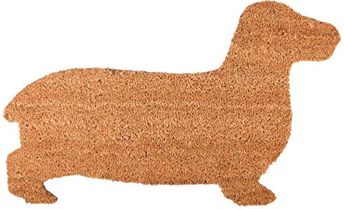 Rivanto® Türmatte Dackel aus Kokosfaser, 75,3 x 45 x 1,7 cm, in Hundeform, Türvorleger, Fußabstreifer, braun von Rivanto