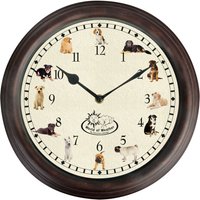 Rivanto® Uhr mit Hundegeräuschen Ø 30 cm, Wanduhr mit Sounds, Kunststoff von Rivanto