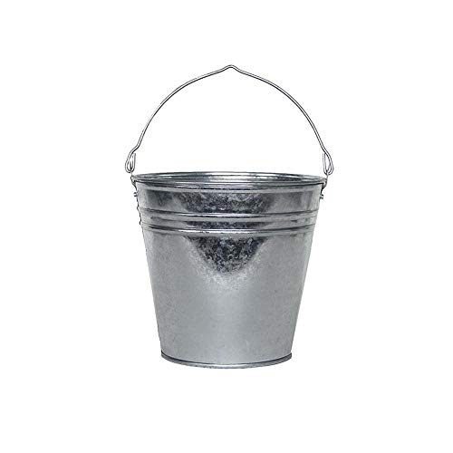 Rivanto® Zink Eimer Größe M, Ø25 cm x Höhe 26 cm, Wasser Eimer für Garten, Kompost Eimer, Wasch Eimer, Pflanzeimer, Blumentopf von Rivanto