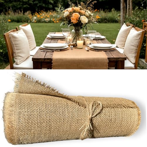 Roban Fashion Juteband Jute Tischläufer Tischband Natur braun breit 50cm Rolle 5m 10m 15m 25m 30m 40m 50m 60m 70m 80m 90m 100m (50CMX50M) von Roban Fashion