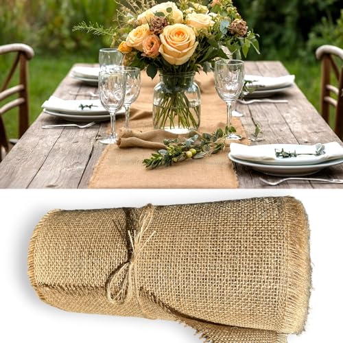 Roban Fashion Juteband Jute Tischläufer Tischband Natur braun breite 25cm Rolle 5m 10m 15m 25m 30m 40m 50m (25CMX70M) von Roban Fashion