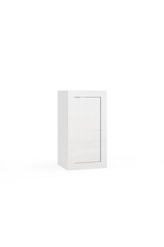 Robas Lund Basic Badkommode, Modern, Badezimmer, 42x78x35 cm, Weiß Hochglanz, 1 Tür mit 2 Einlegeböden, Freistehend Robas Lund Basic Badkommode, Modern, Badezimmer, 42x78x35 cm, Weiß Hochglanz, 1 Tür mit 2 Einlegeböden, Freistehend von Robas Lund
