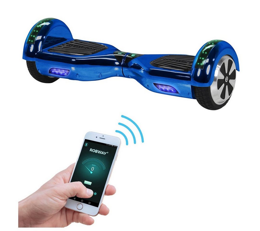 Robway Balance Scooter Hoverboard W1 inkl. Samsung Akku 6.5” inkl. integrierte Lautsprecher, 700,00 W, 15,00 km/h, (1 tlg), Self-Balance-Scooter - Bluetooth - Robway App - LED - Gyrosensoren von Robway