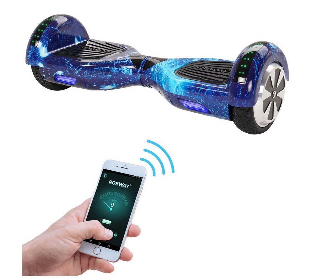 Robway Balance Scooter Hoverboard W1 inkl. Samsung Akku 6.5” inkl. integrierte Lautsprecher, 700,00 W, 15,00 km/h, (1 tlg), Self-Balance-Scooter - Bluetooth - Robway App - LED - Gyrosensoren von Robway