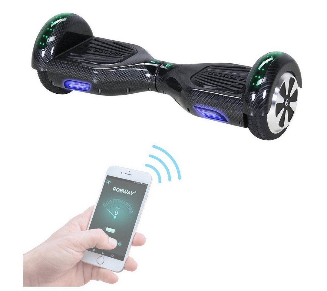 Robway Balance Scooter Hoverboard W1 inkl. Samsung Akku 6.5” inkl. integrierte Lautsprecher, 700,00 W, 15,00 km/h, (1 tlg), Self-Balance-Scooter - Bluetooth - Robway App - LED - Gyrosensoren von Robway