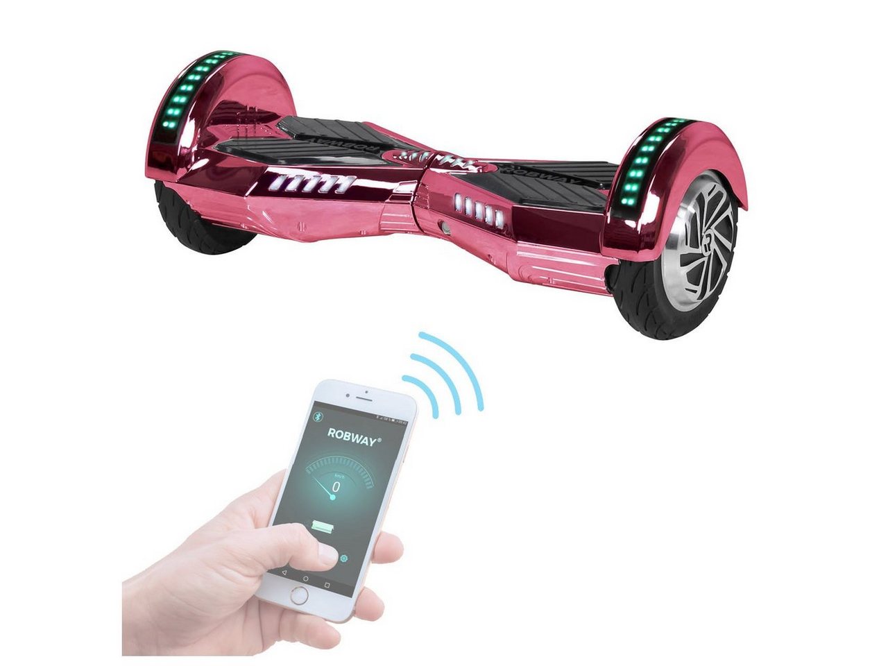 Robway Balance Scooter Hoverboard W2 inkl. Samsung Akku 8” inkl. integrierte Lautsprecher, 700,00 W, 15,00 km/h, (1 tlg), Self-Balance-Scooter - Bluetooth - Robway App - LED - Gyrosensoren von Robway