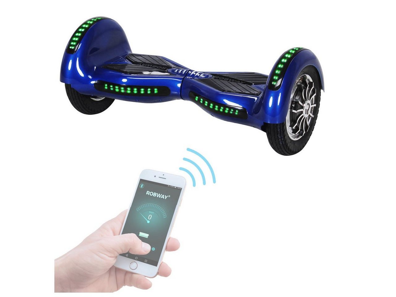 Robway Balance Scooter Hoverboard W3 inkl. Samsung Akku 10” inkl. integrierte Lautsprecher, 800,00 W, 15,00 km/h, (Hoverboard für Erwachsene & Kinder, 1 tlg), Self-Balance-Scooter - Bluetooth - Robway App - LED - Gyrosensoren von Robway