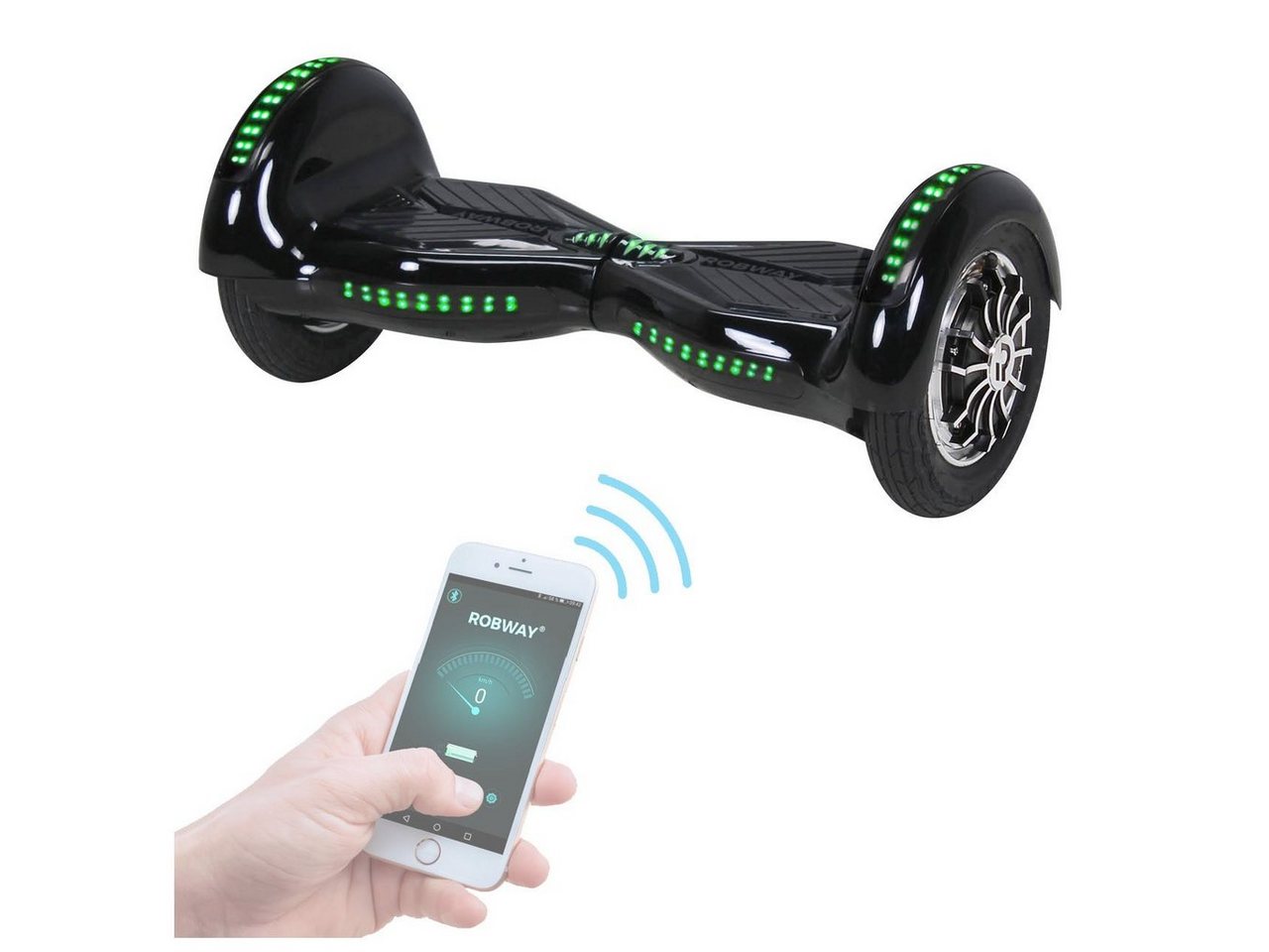 Robway Balance Scooter Hoverboard W3 inkl. Samsung Akku 10” inkl. integrierte Lautsprecher, 800,00 W, 15,00 km/h, (Hoverboard für Erwachsene & Kinder, 1 tlg), Self-Balance-Scooter - Bluetooth - Robway App - LED - Gyrosensoren von Robway