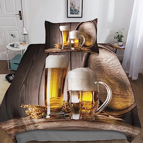 Rochile Bier Tröster Startseite Satz, Kinder Bettwäsche Satz Bettbezug Für Jugendliche Jugend Schlafzimmer Dekor 2 Teilig Sets Single（135x200cm） von Rochile