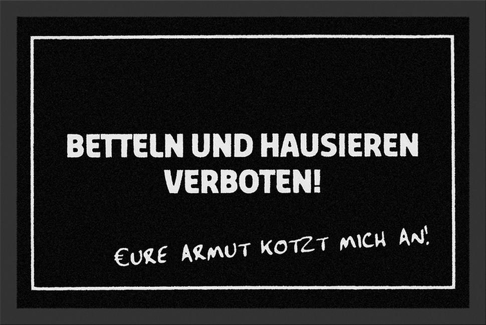 Fußmatte Rockbites Fußmatte "Betteln & Hausieren verboten" Fußabstreifer 40, Rockbites von Rockbites