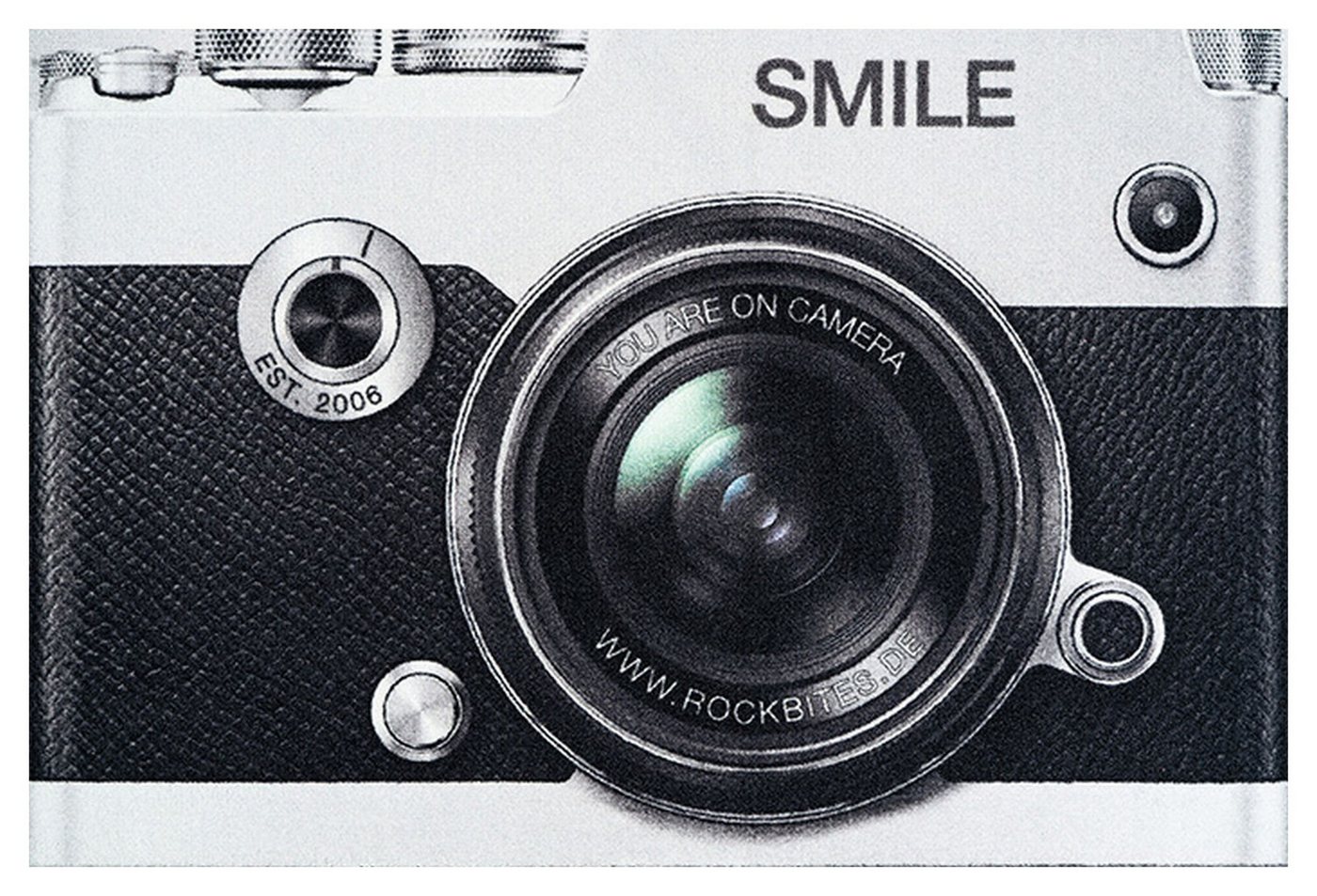 Fußmatte Rockbites - Fußmatte "Camera Smile" Kamera Schwarz Grau Nr.187, Rockbites von Rockbites